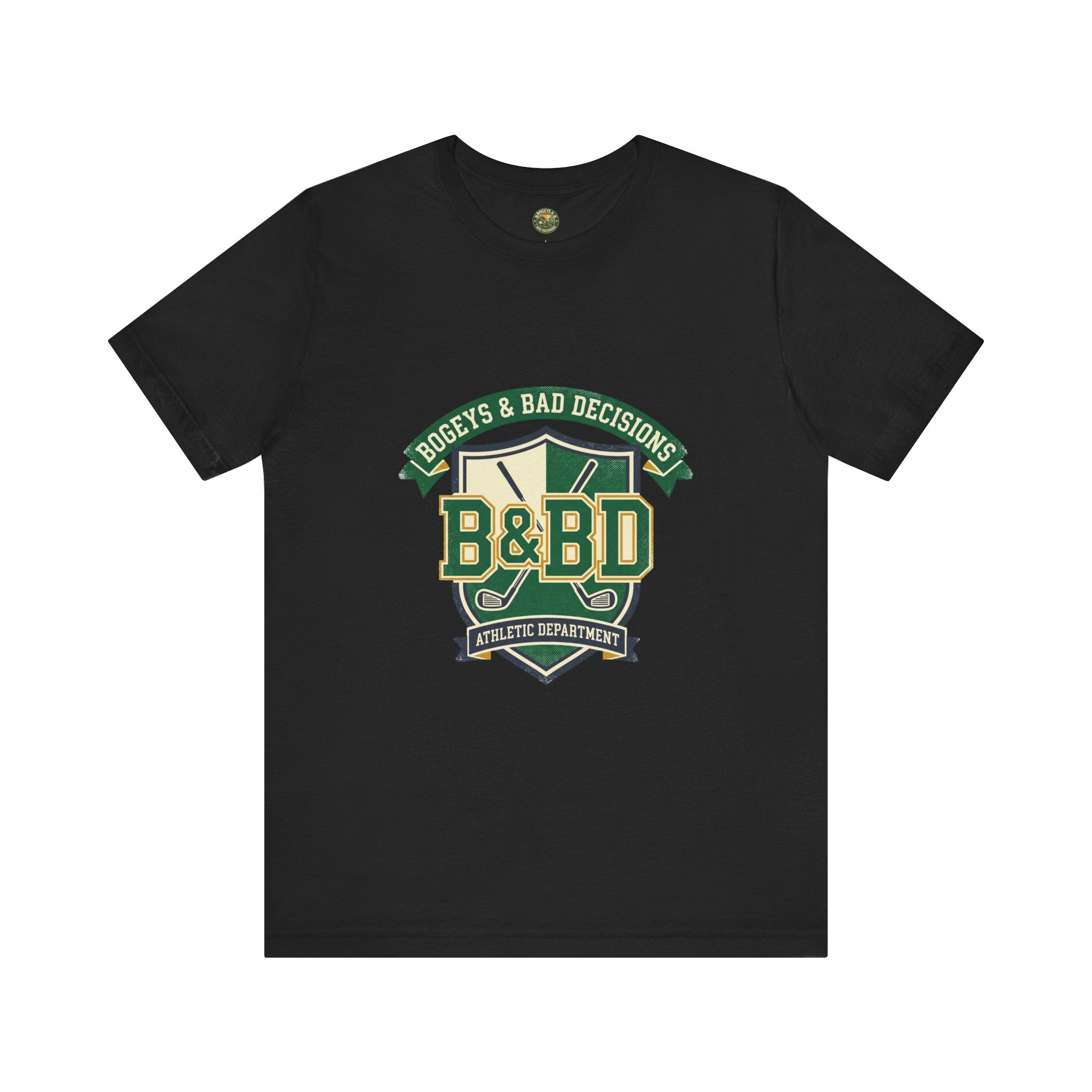 B&BD Athletic Dept Tee — Crossed Clubs Crest