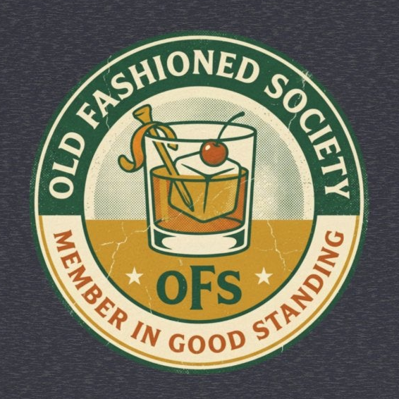 Old Fashioned Society Tee - Cocktail Badge