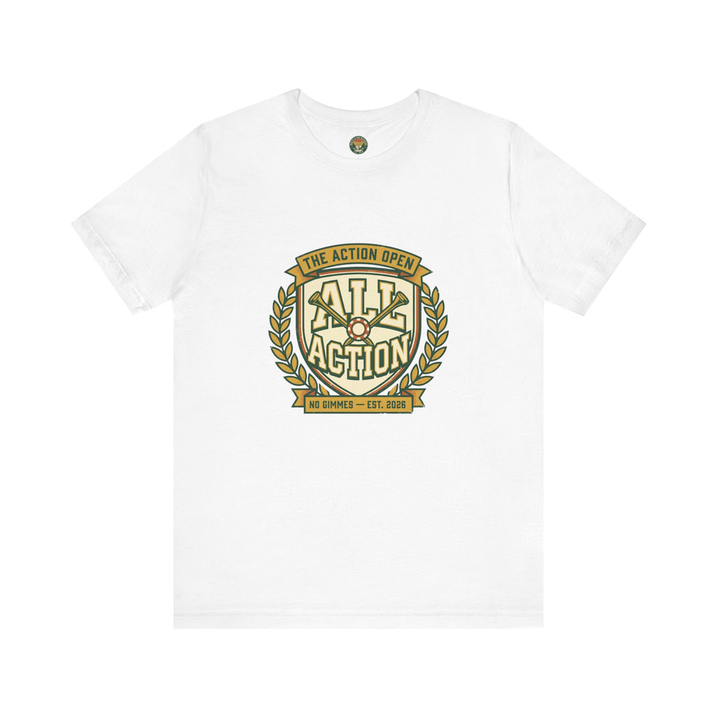 The Action Open Tee — Fake Golf Tournament Crest