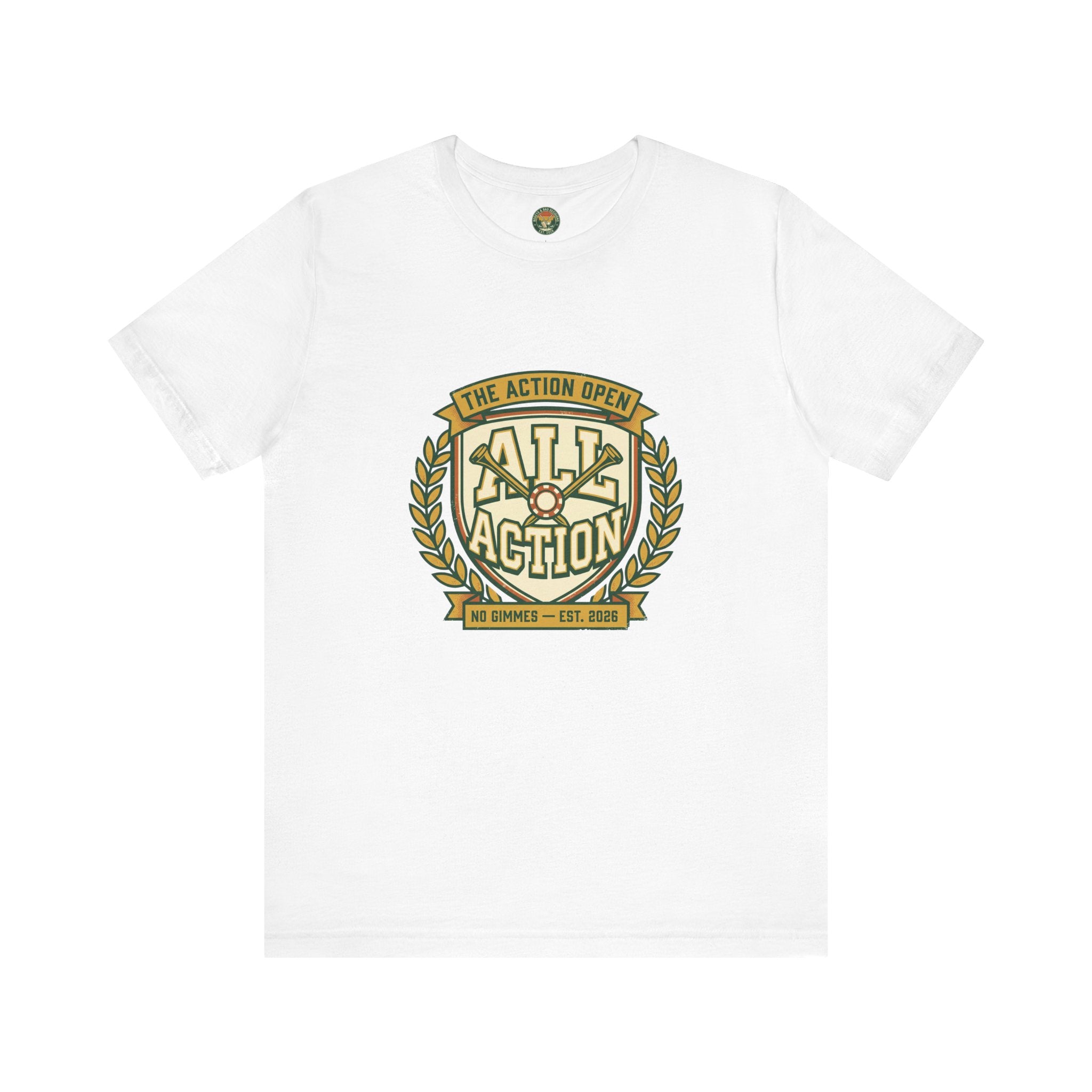 The Action Open Tee — Fake Golf Tournament Crest