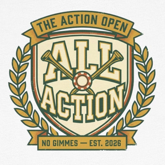 The Action Open Tee — Fake Golf Tournament Crest