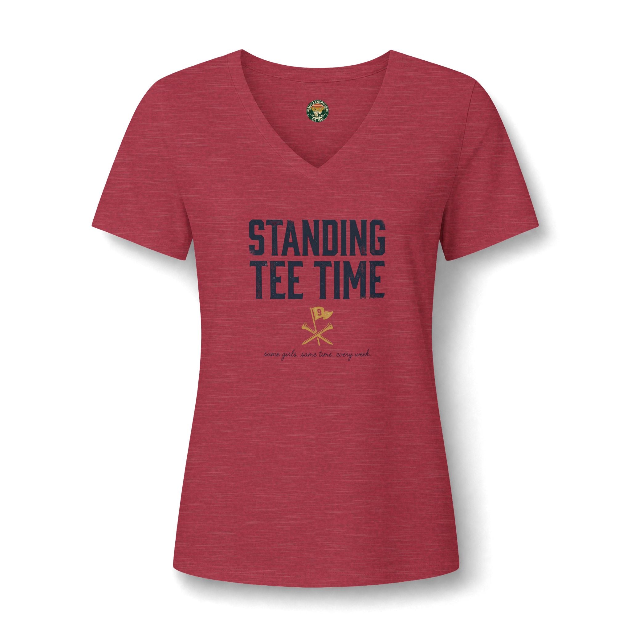 Standing Tee Time V-Neck Tee — Back Nine Bettys