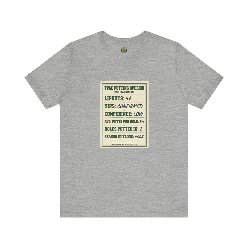 TPAC Putting Stats Sheet Tee — 2026 Season