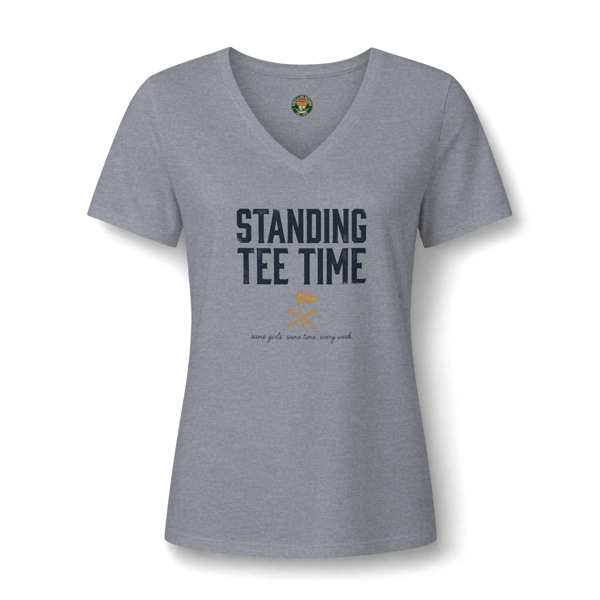 Standing Tee Time V-Neck Tee — Back Nine Bettys