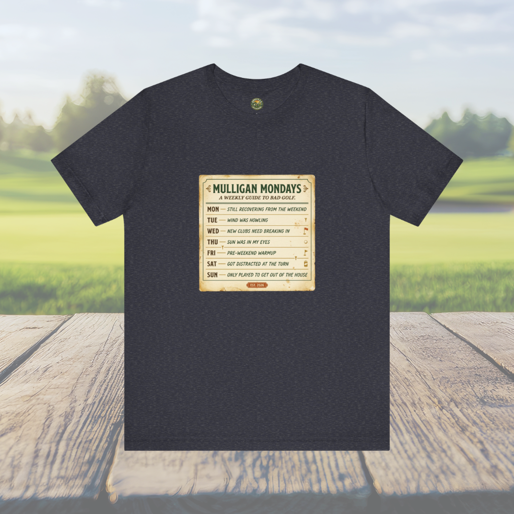 Mulligan Mondays Tee — Weekly Excuse Calendar