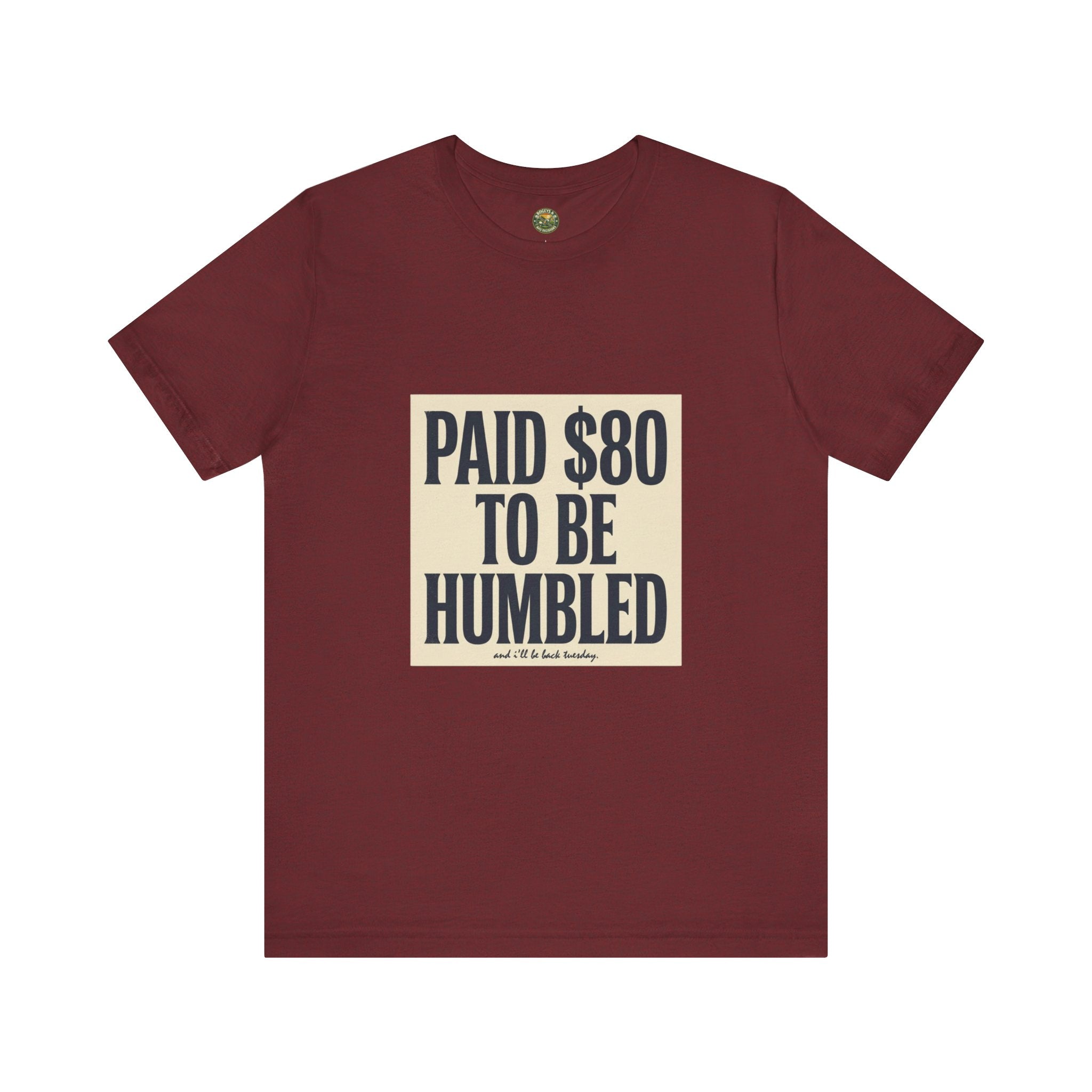 Heather Cardinal t-shirt with a graphic and text on a white background