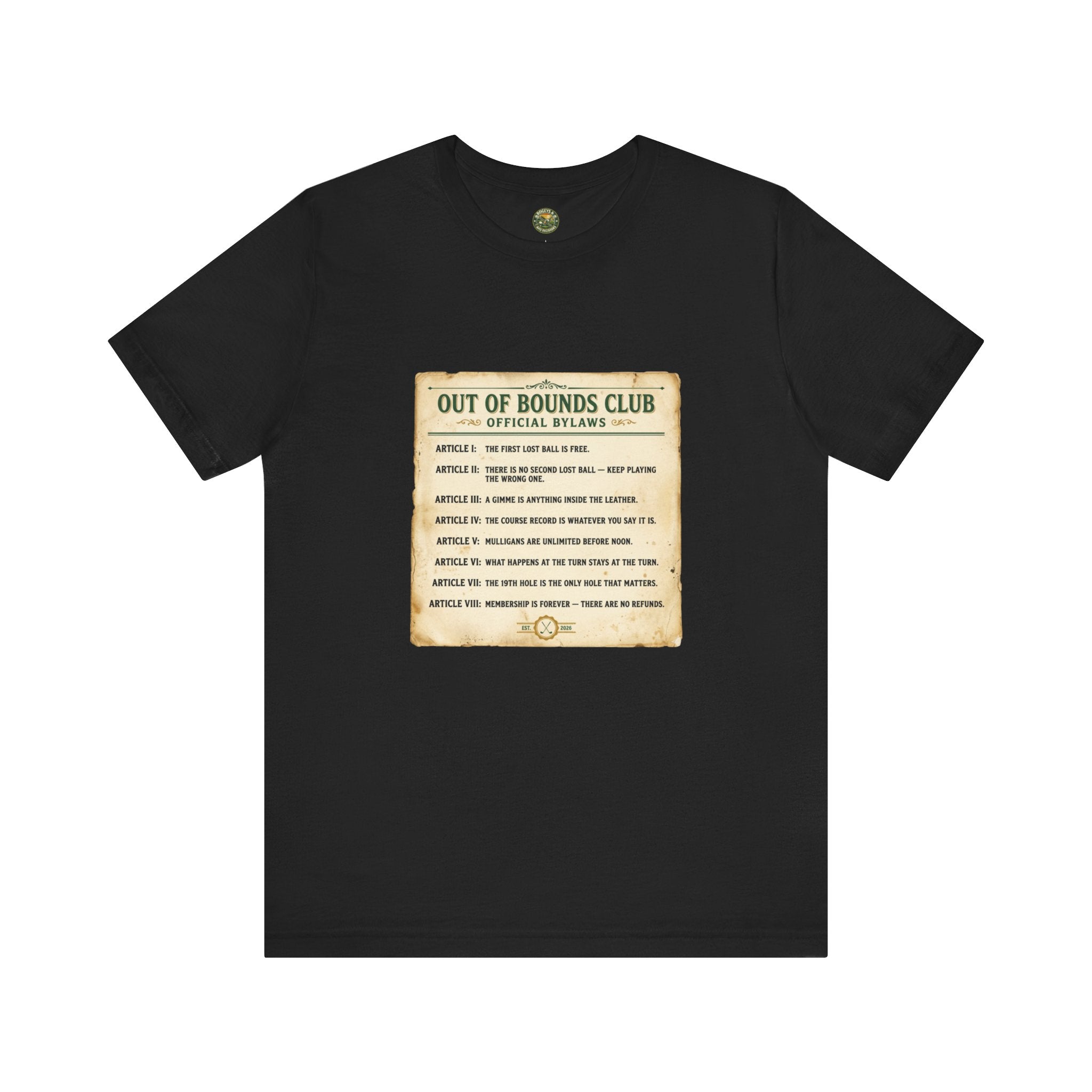 OBC Club Bylaws Tee — Vintage Fake Rulebook