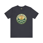 Dawn Patrol Golf League Badge Tee — Sunrise Crest