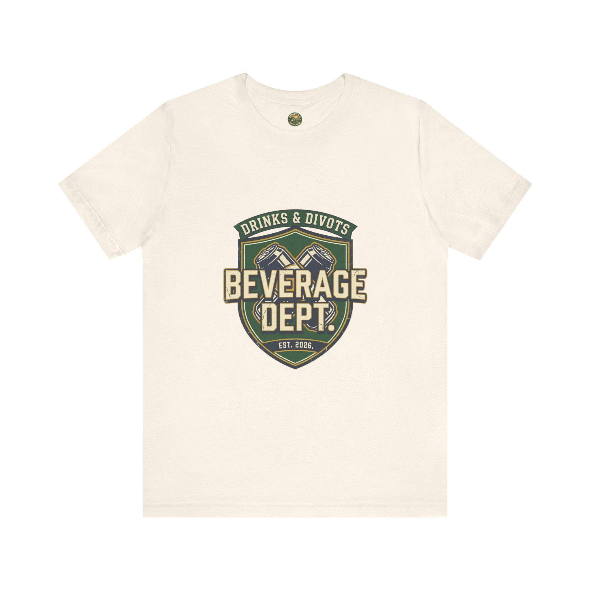 D&D Beverage Department Tee — Crossed Beer Cans Crest