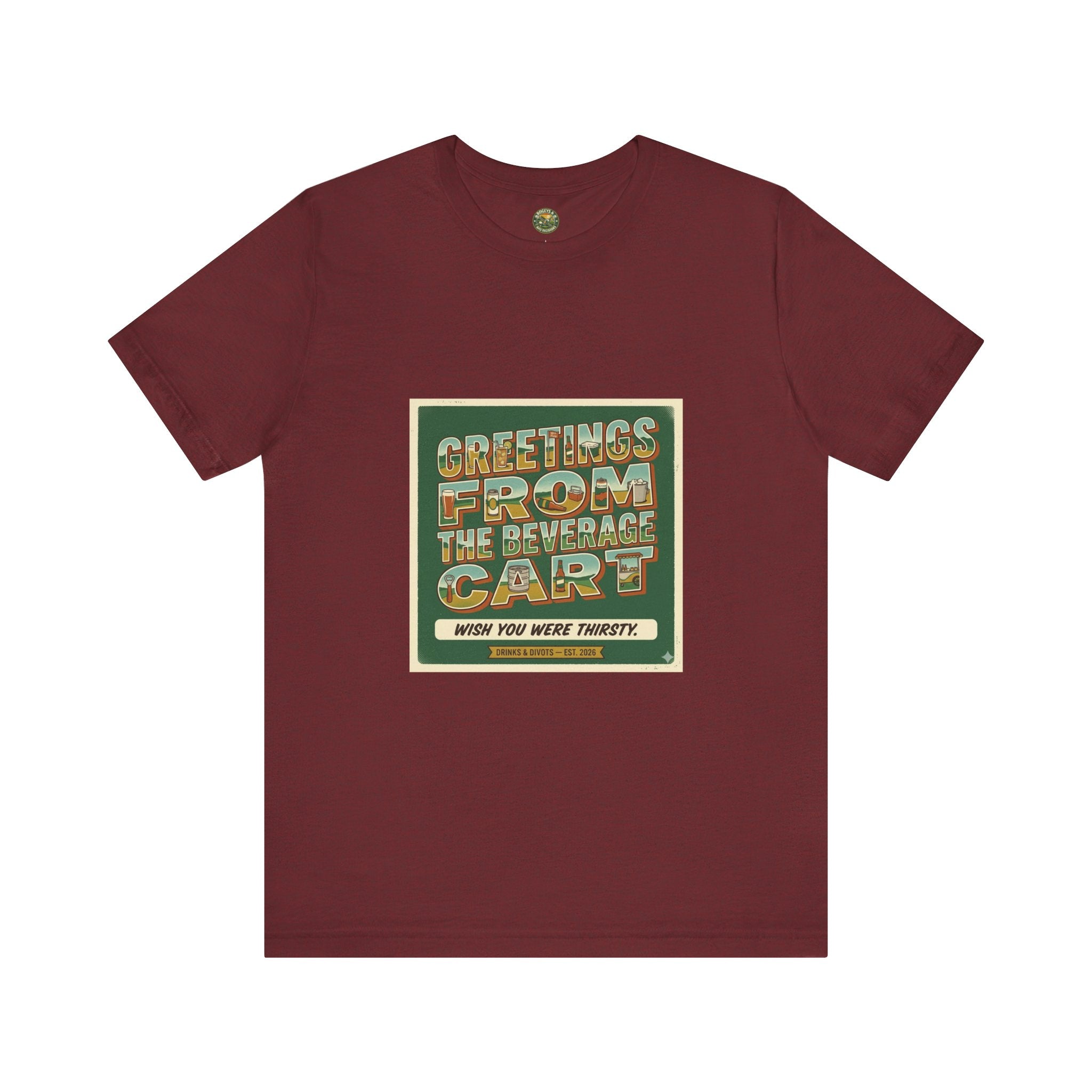 Greetings From The Beverage Cart — Vintage Postcard Tee