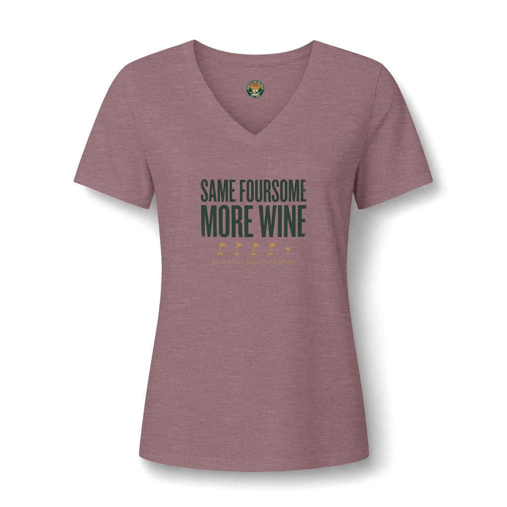 Same Foursome, More Wine V-Neck Tee — Back Nine Bettys