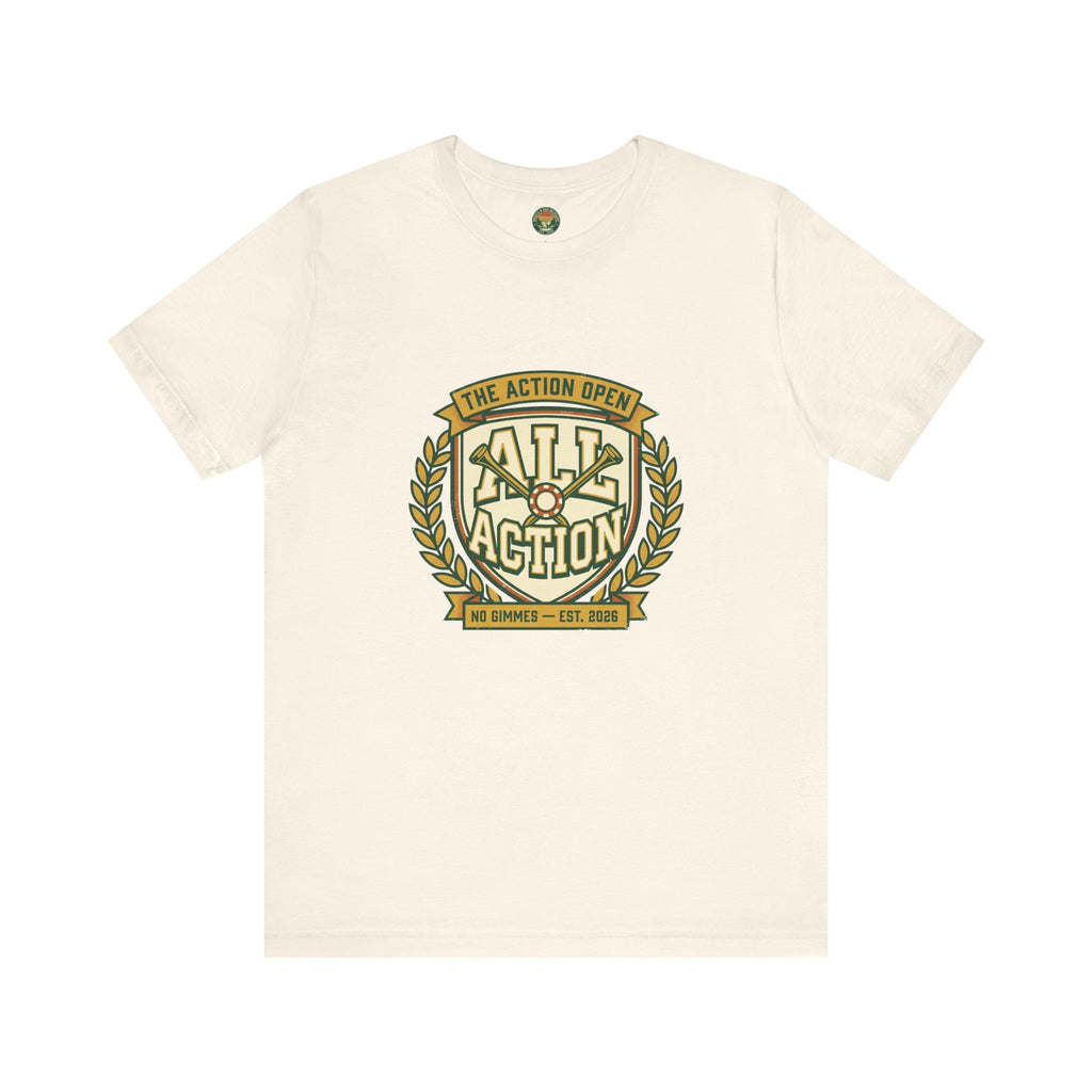 The Action Open Tee — Fake Golf Tournament Crest