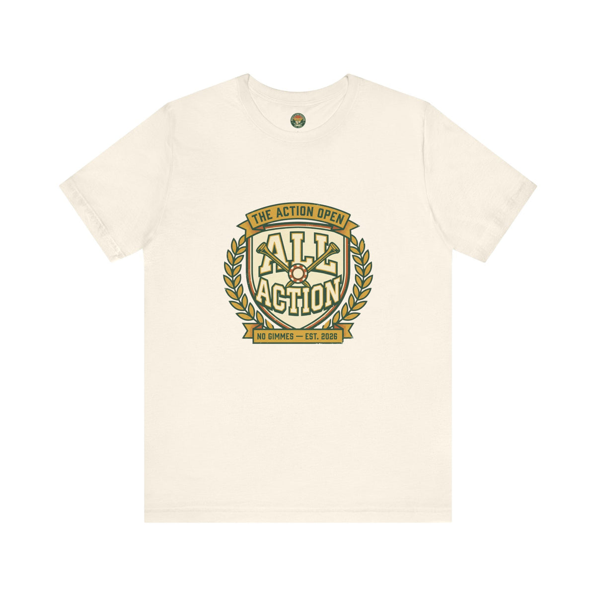 The Action Open Tee — Fake Golf Tournament Crest