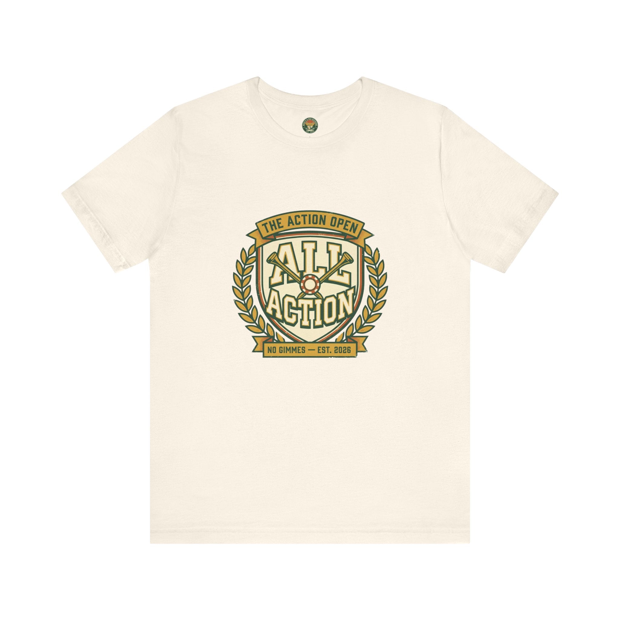 The Action Open Tee — Fake Golf Tournament Crest
