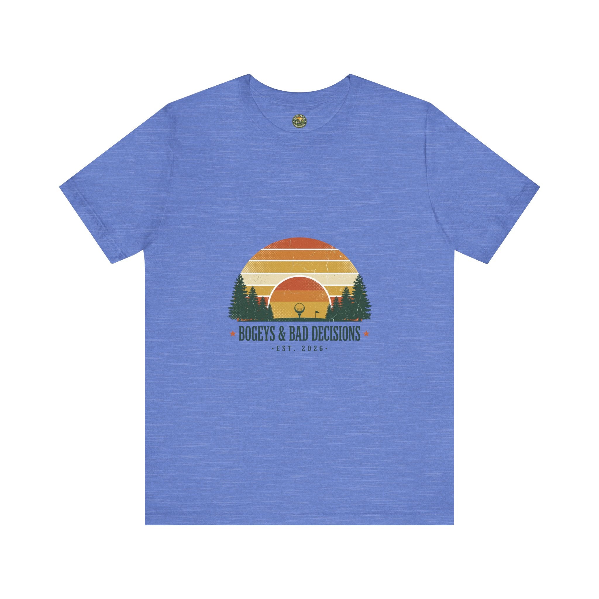Bogeys & Bad Decisions Tee — Sunset Stripe Solo