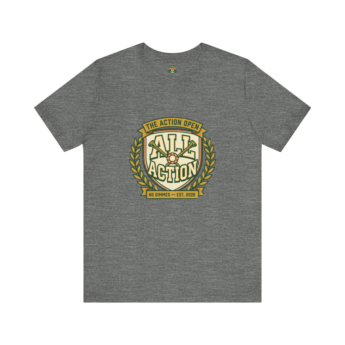 The Action Open Tee — Fake Golf Tournament Crest