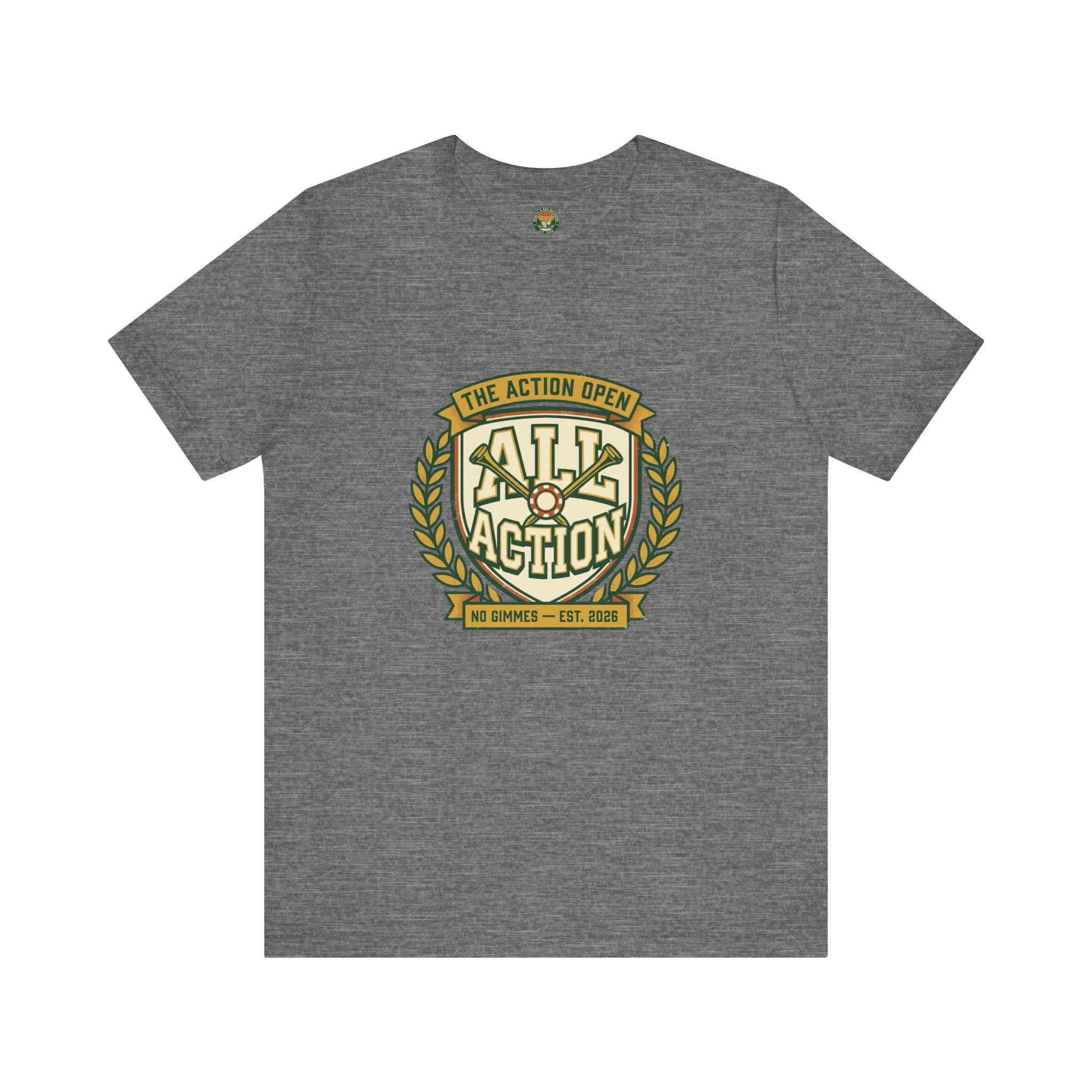 The Action Open Tee — Fake Golf Tournament Crest