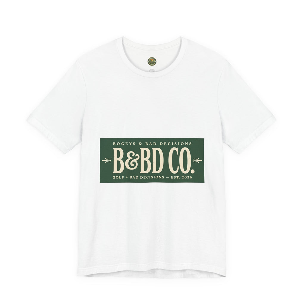 B&BD Co. horizontal brand block golf tee — Bogeys & Bad Decisions