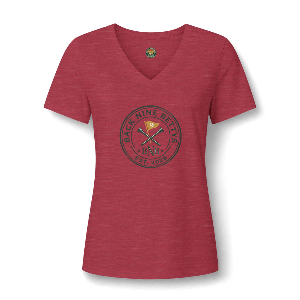 Back Nine Bettys V-Neck Tee — Charter Member Badge