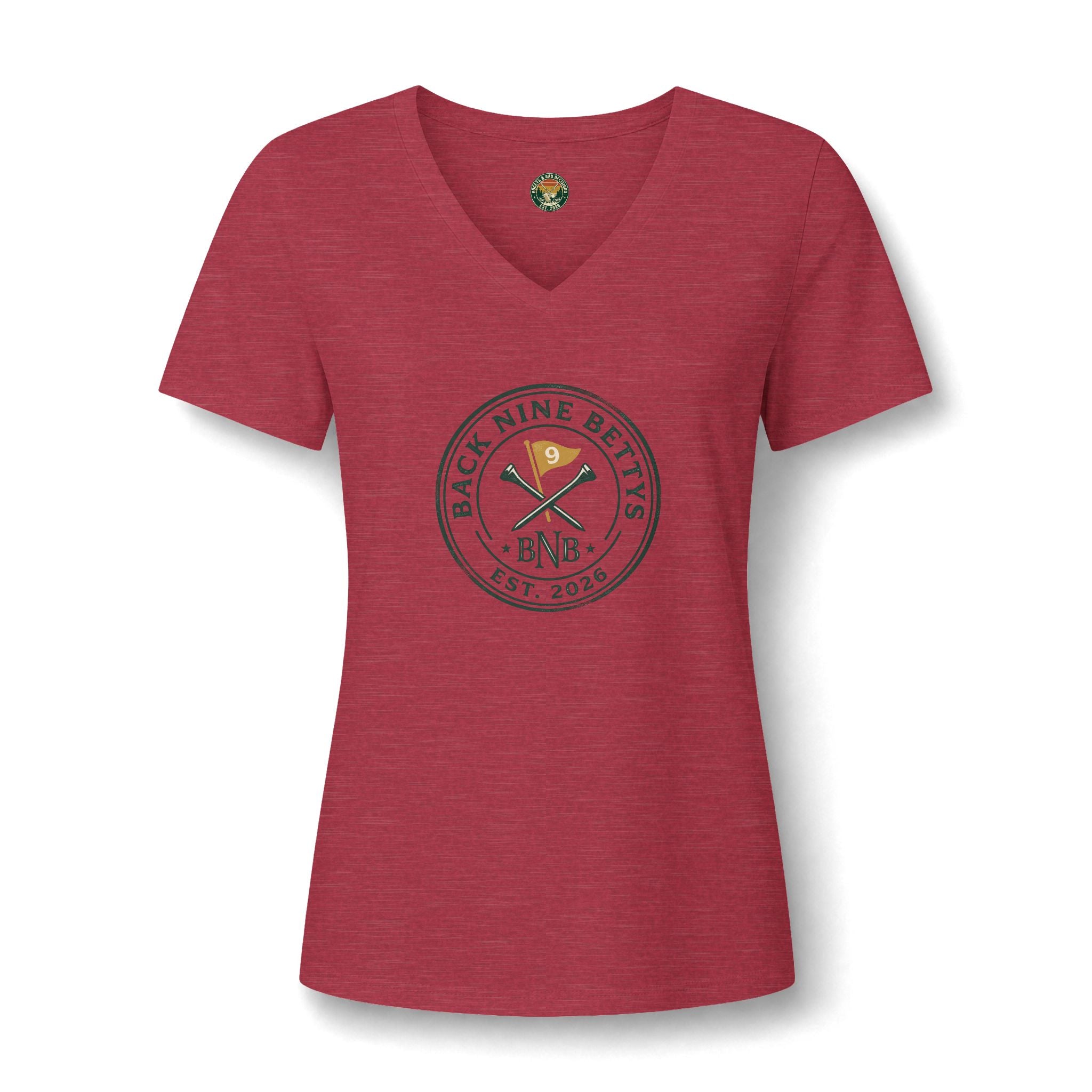Back Nine Bettys V-Neck Tee — Charter Member Badge