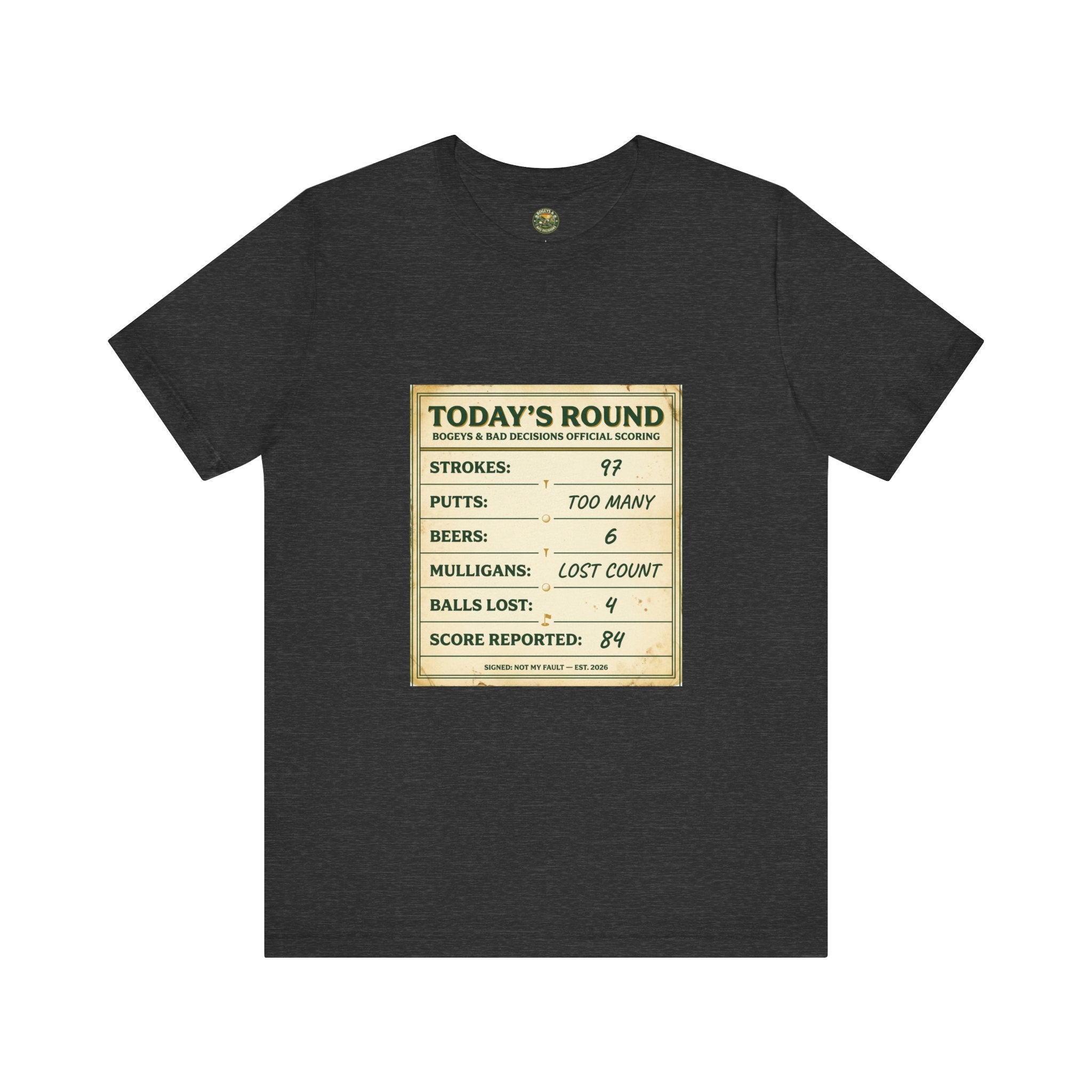 Today's Round Tee — Vintage Faux Scorecard