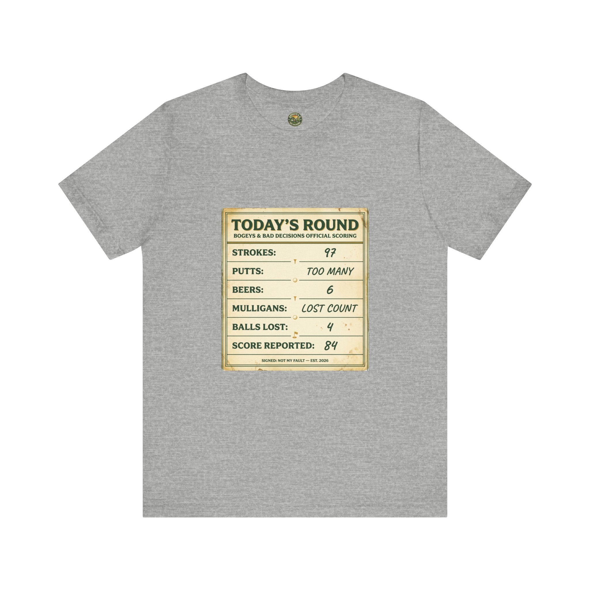 Today's Round Tee — Vintage Faux Scorecard
