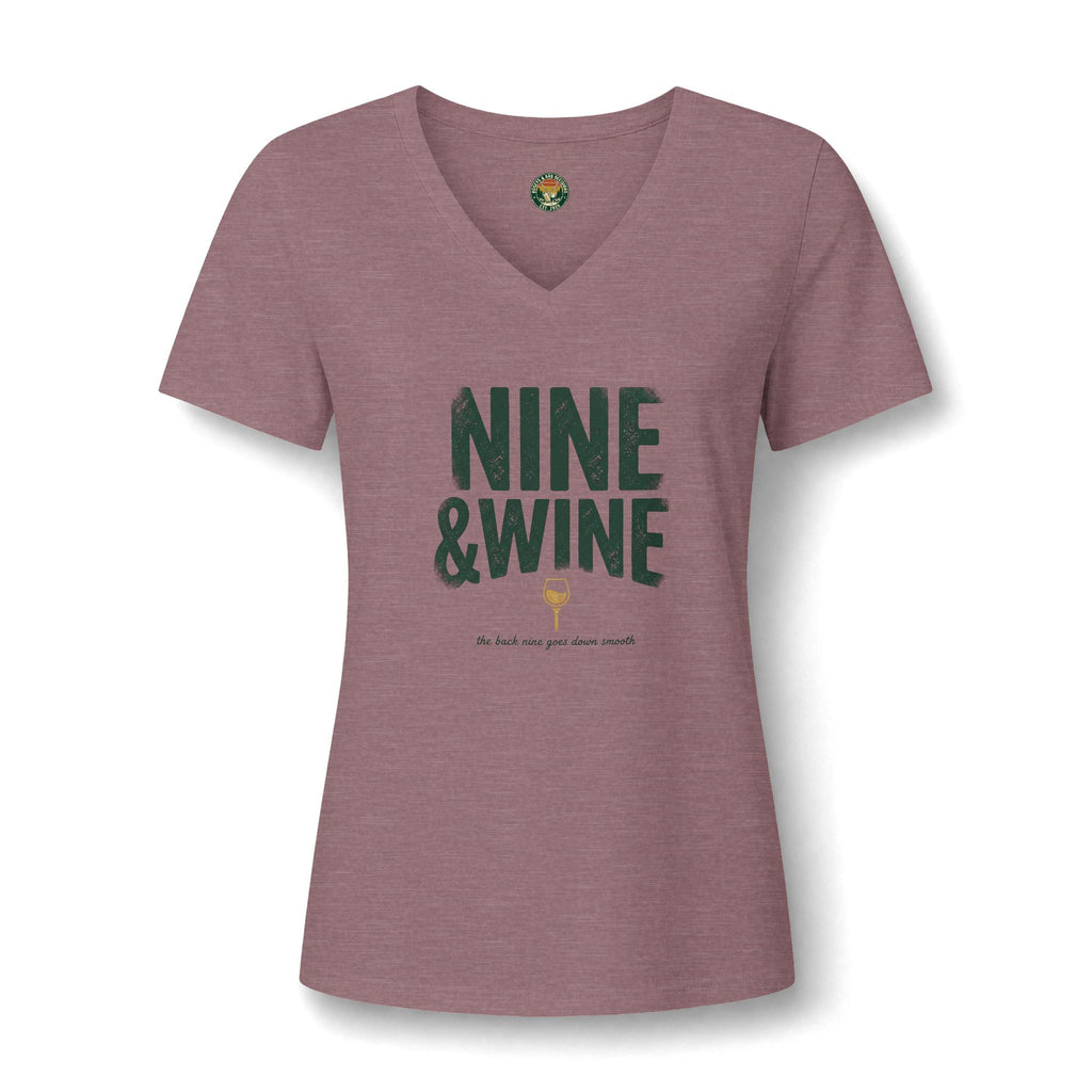 Nine & Wine V-Neck Tee — Back Nine Bettys