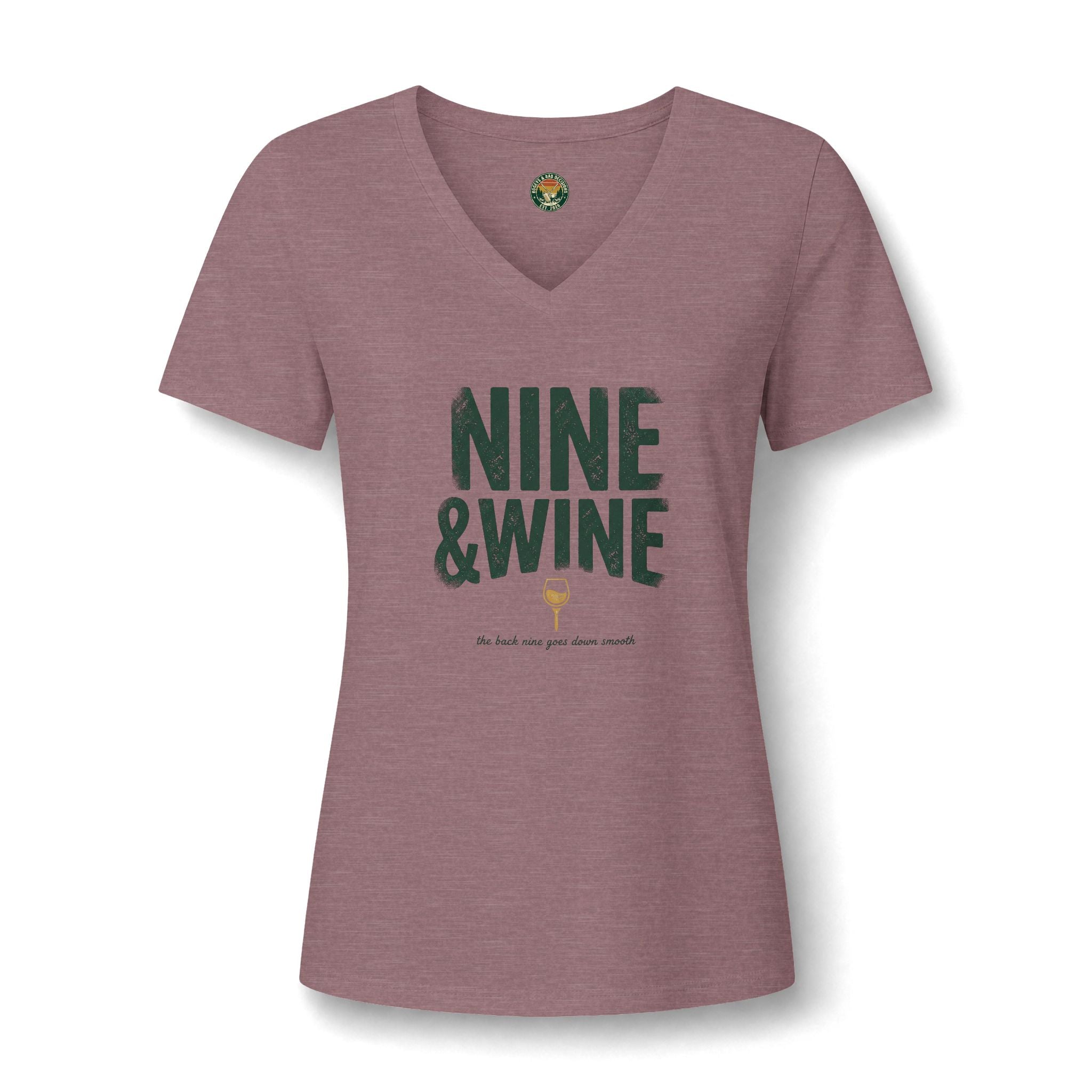 Nine & Wine V-Neck Tee — Back Nine Bettys