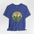 Dawn Patrol Golf League Badge Tee — Sunrise Crest