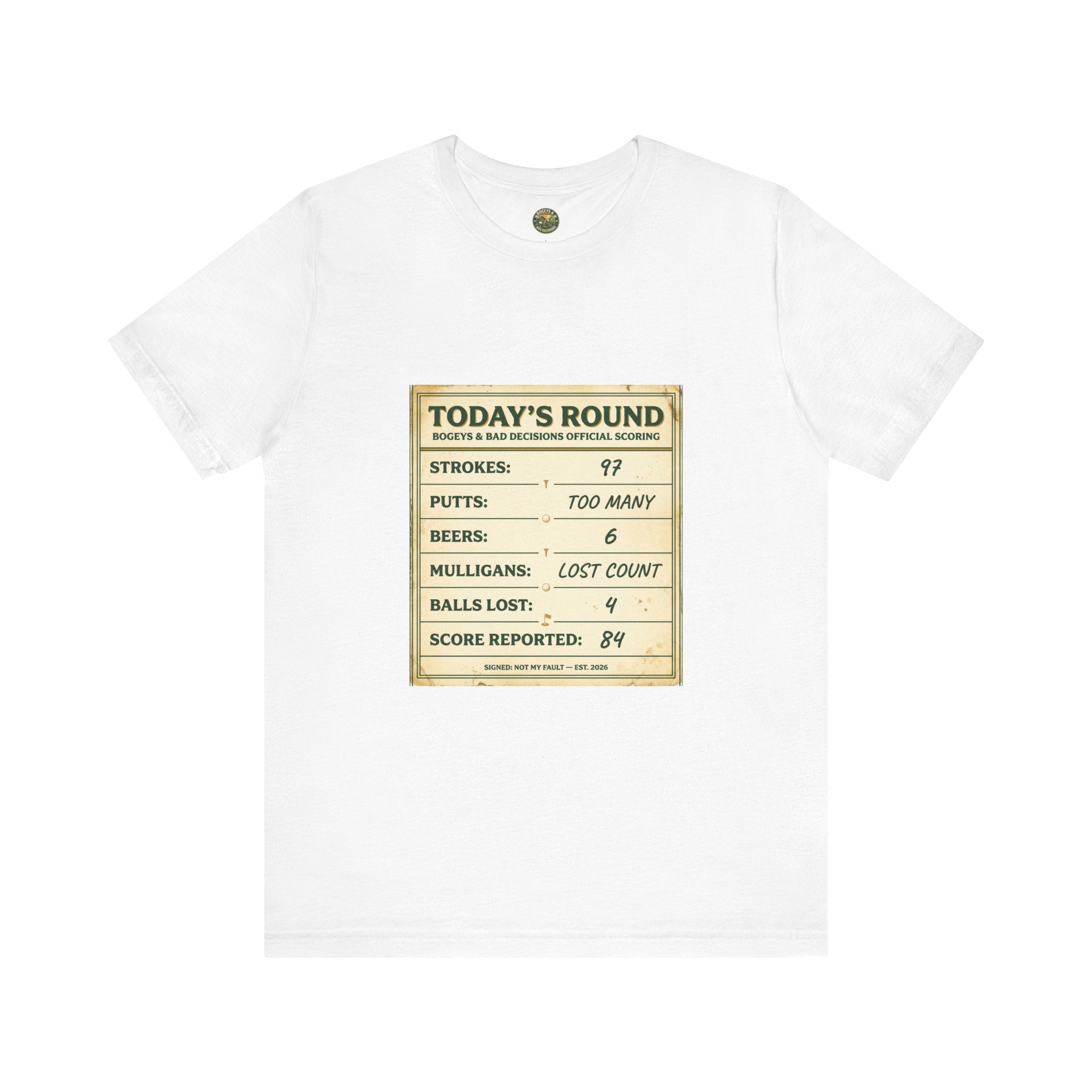 Today's Round Tee — Vintage Faux Scorecard