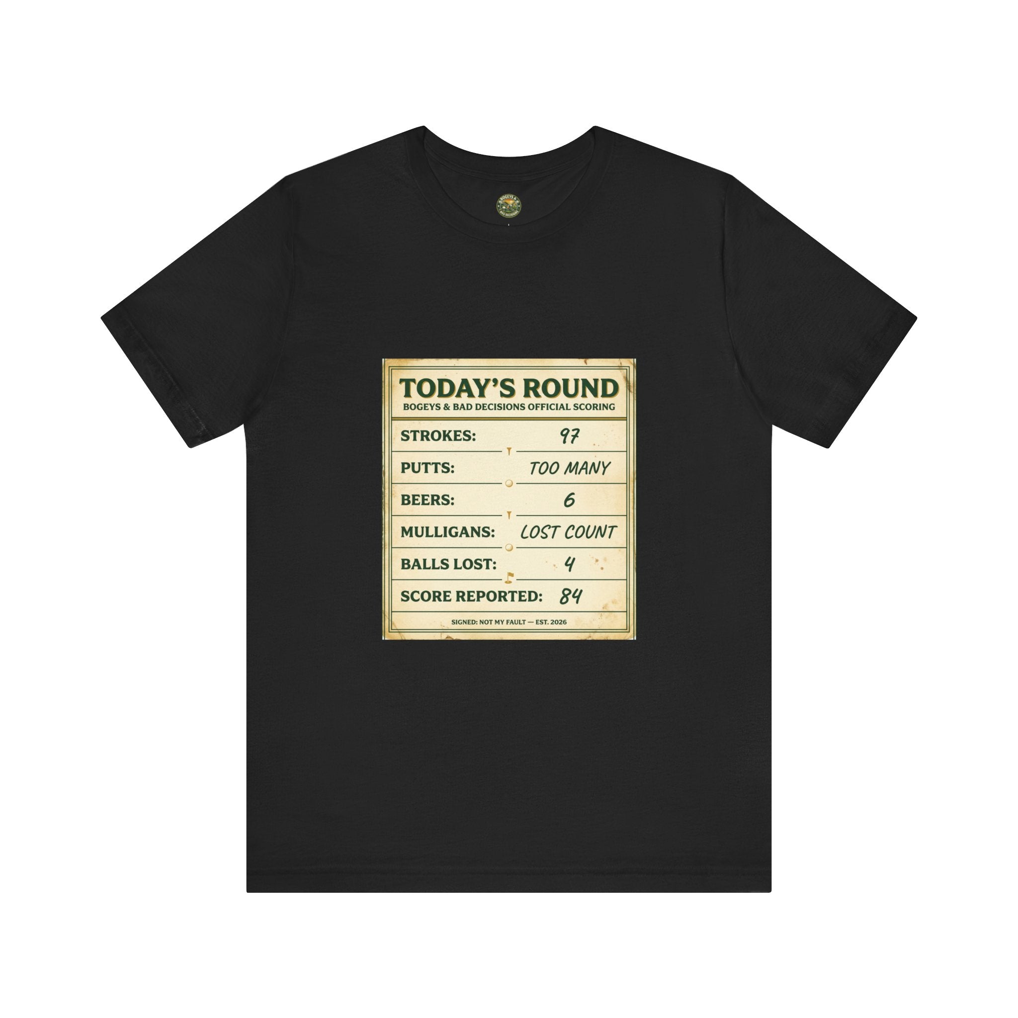 Today's Round Tee — Vintage Faux Scorecard