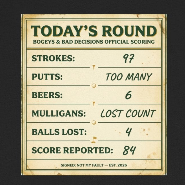 Today's Round Tee — Vintage Faux Scorecard