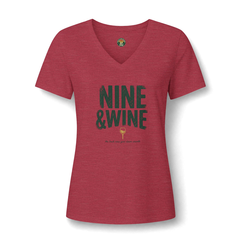 Nine & Wine V-Neck Tee — Back Nine Bettys