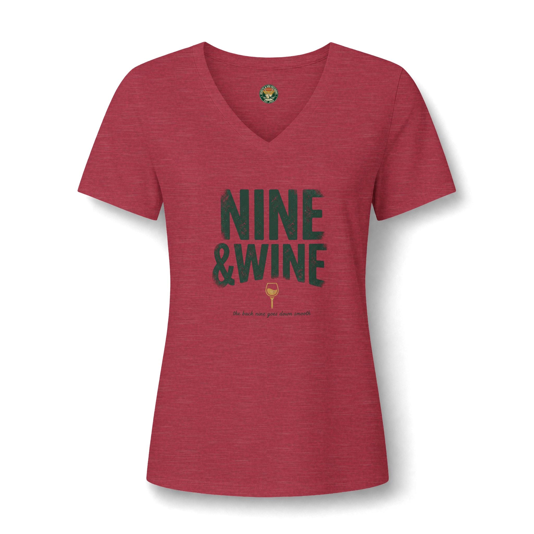 Nine & Wine V-Neck Tee — Back Nine Bettys