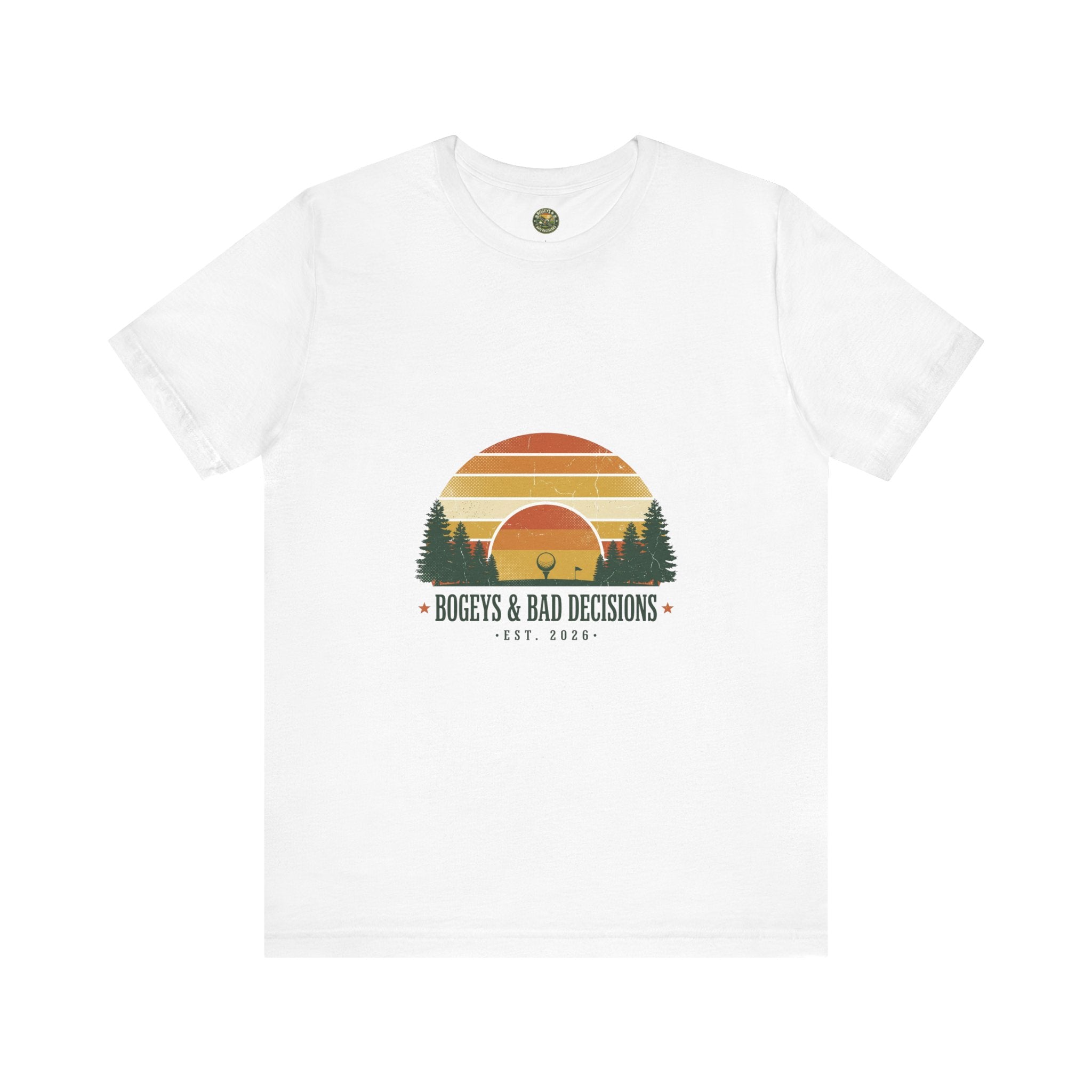 Bogeys & Bad Decisions Tee — Sunset Stripe Solo