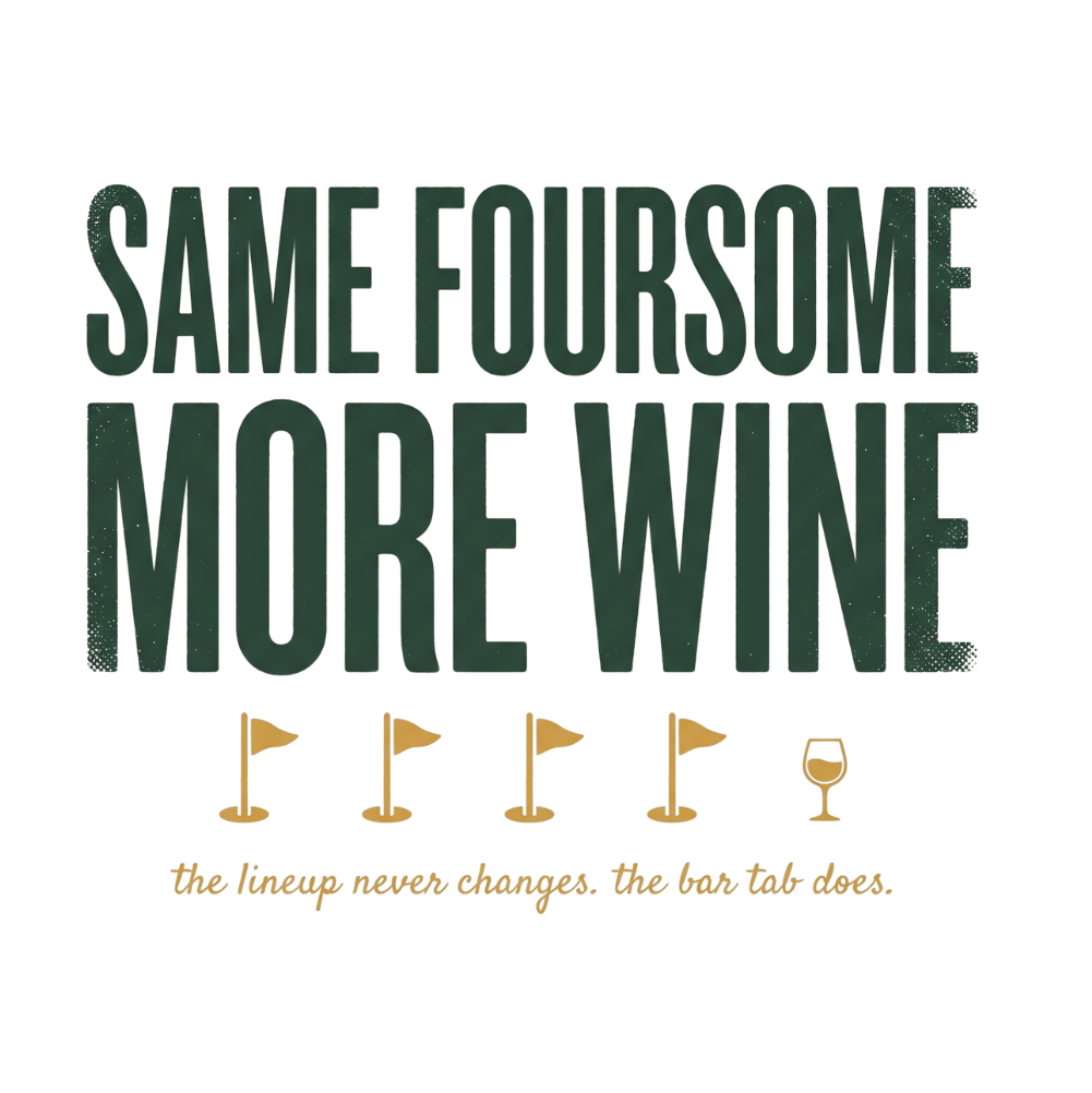 Same Foursome, More Wine V-Neck Tee — Back Nine Bettys