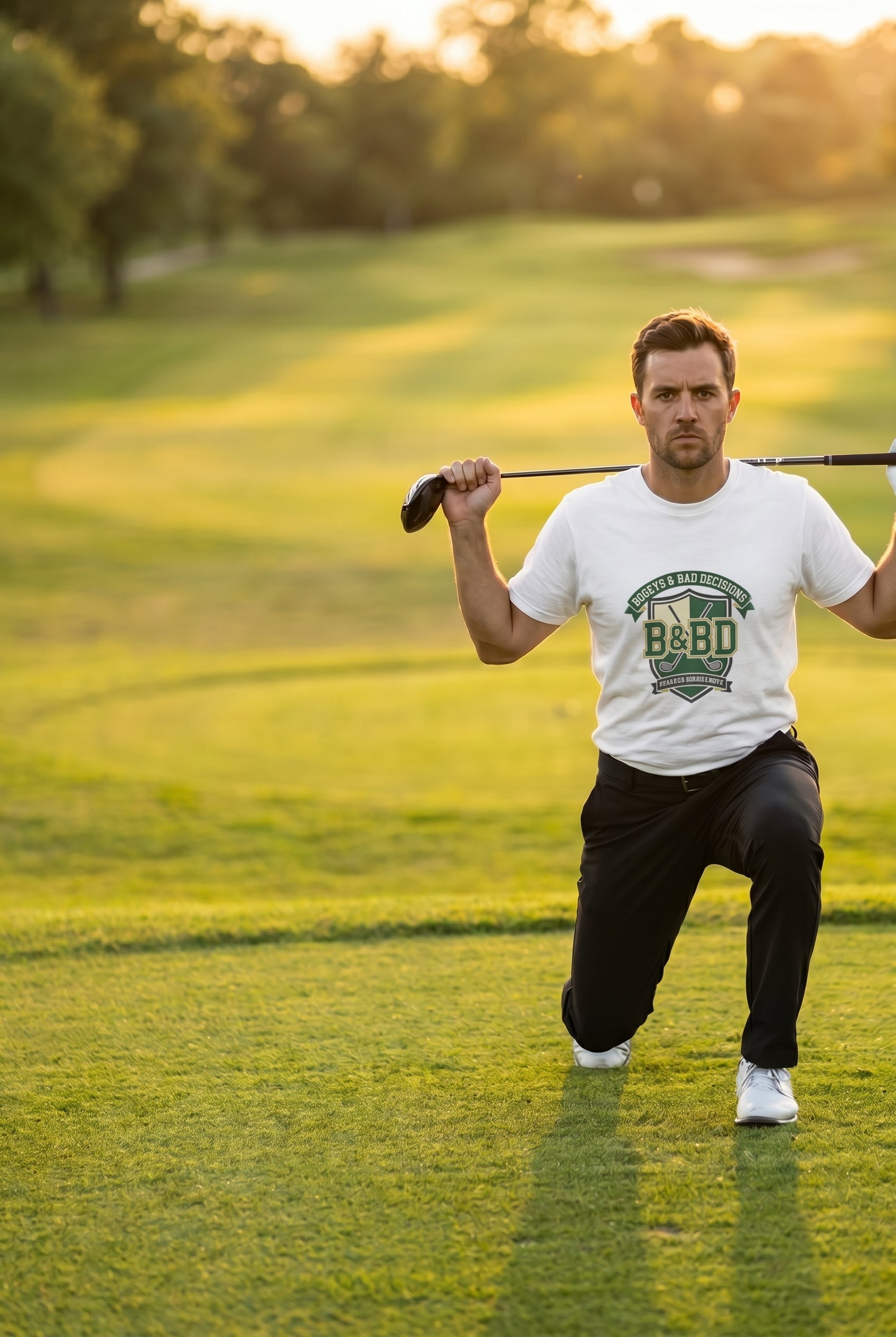 B&BD Athletic Dept Tee — Crossed Clubs Crest