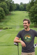 Back Nine Back Beer - Vintage Golf Sunset Badge Tee