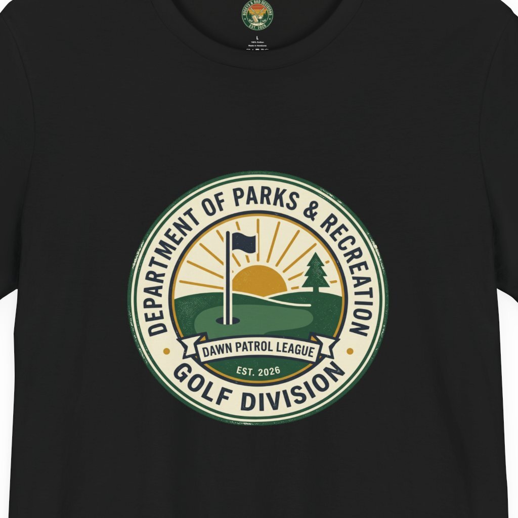 Parks & Rec Golf Division Badge Tee