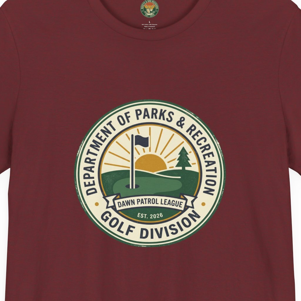 Parks & Rec Golf Division Badge Tee