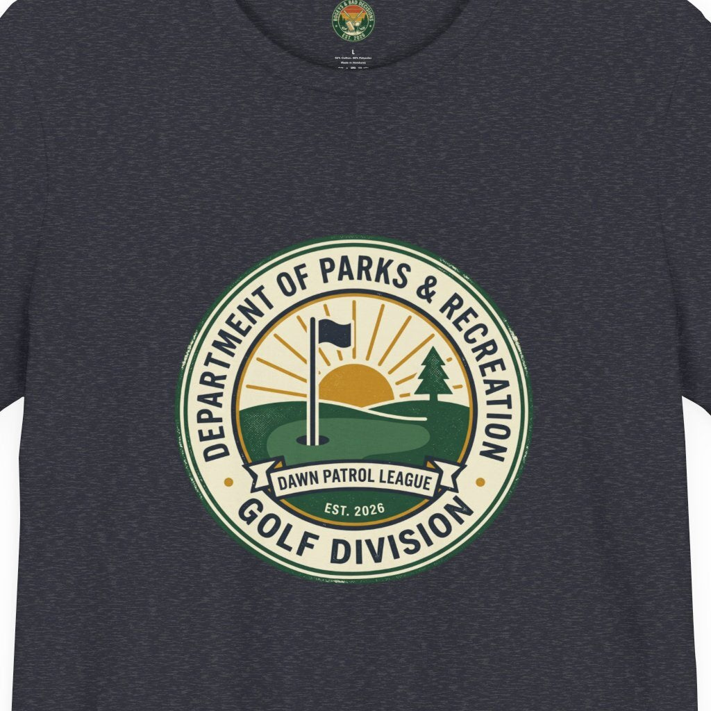 Parks & Rec Golf Division Badge Tee