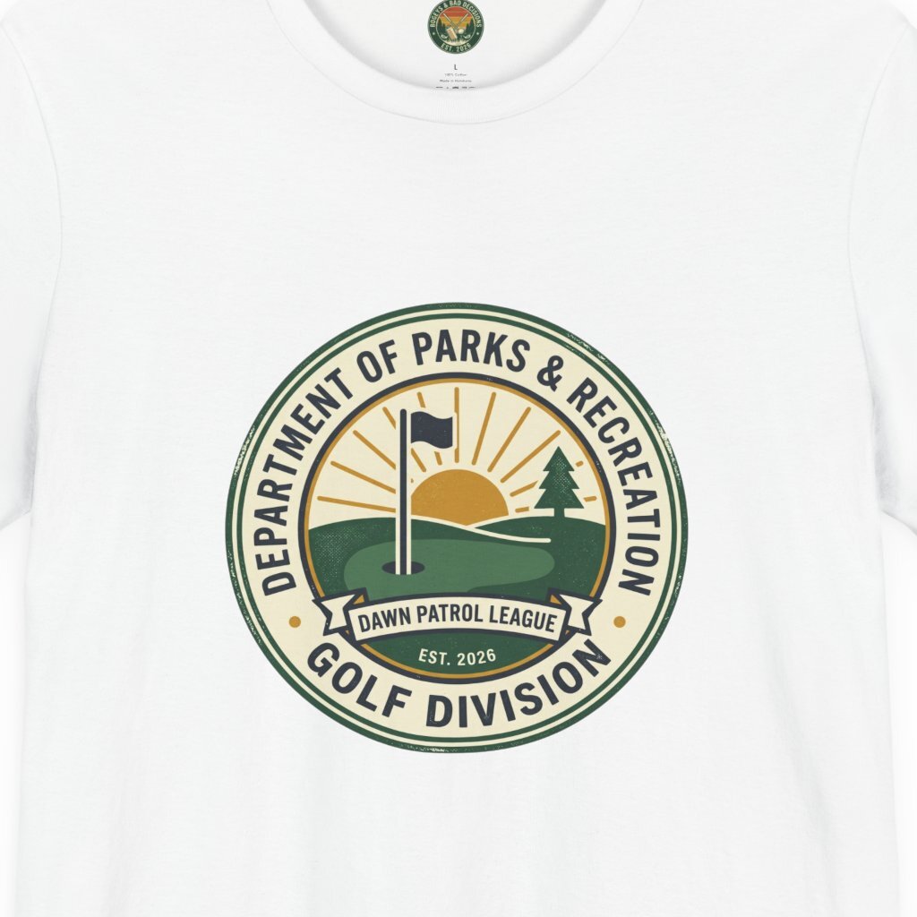 Parks & Rec Golf Division Badge Tee