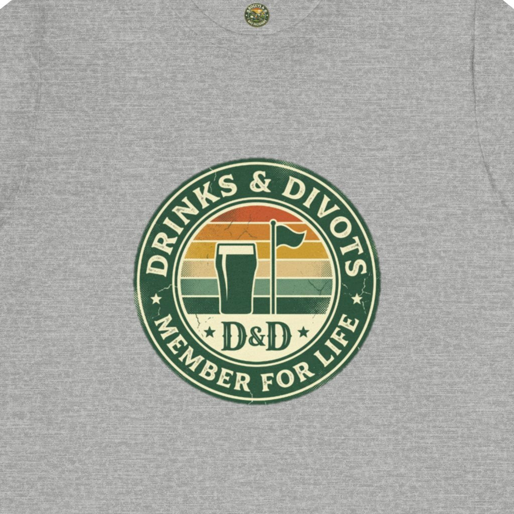 Drinks & Divots Member For Life Tee — Sunset Badge
