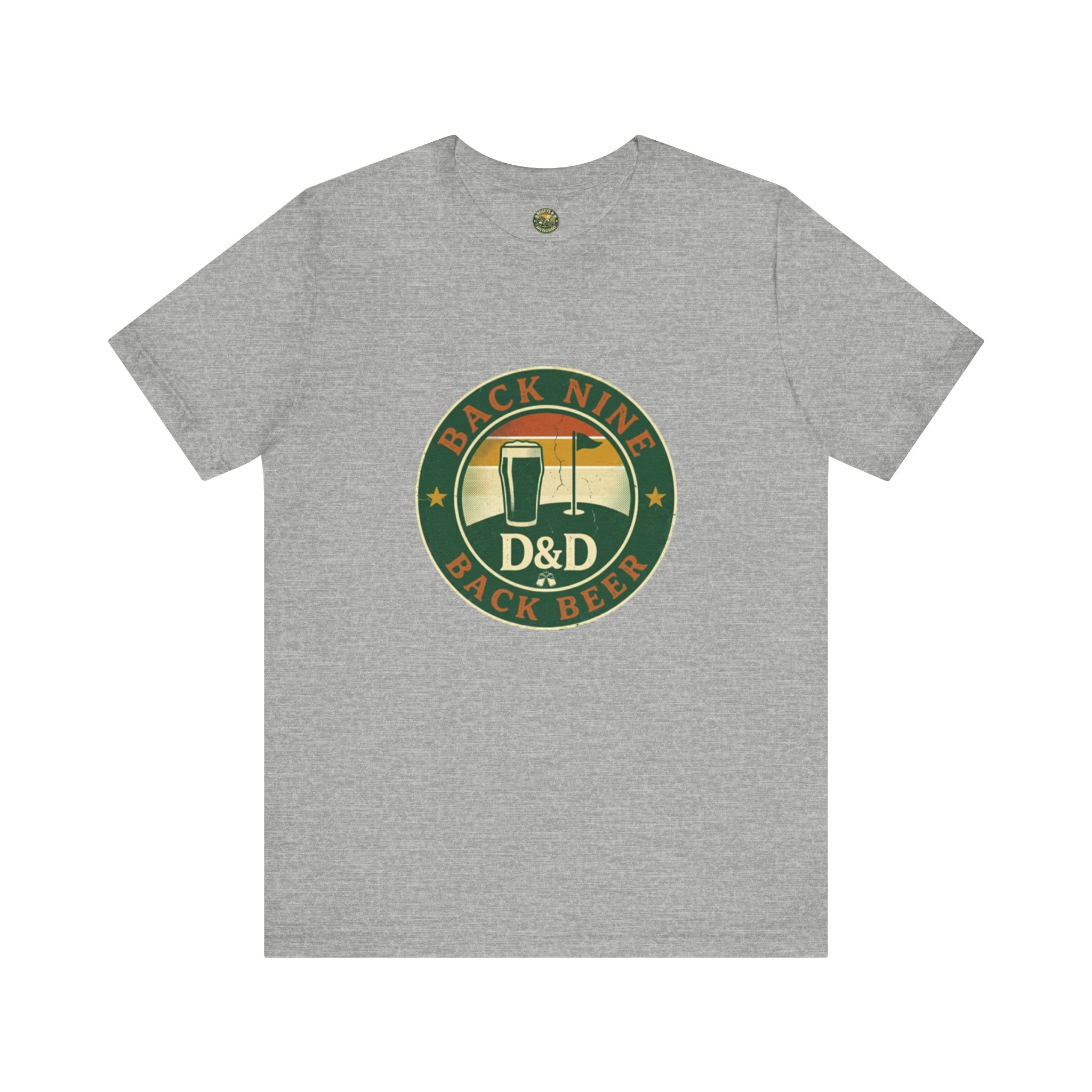 Back Nine Back Beer - Vintage Golf Sunset Badge Tee