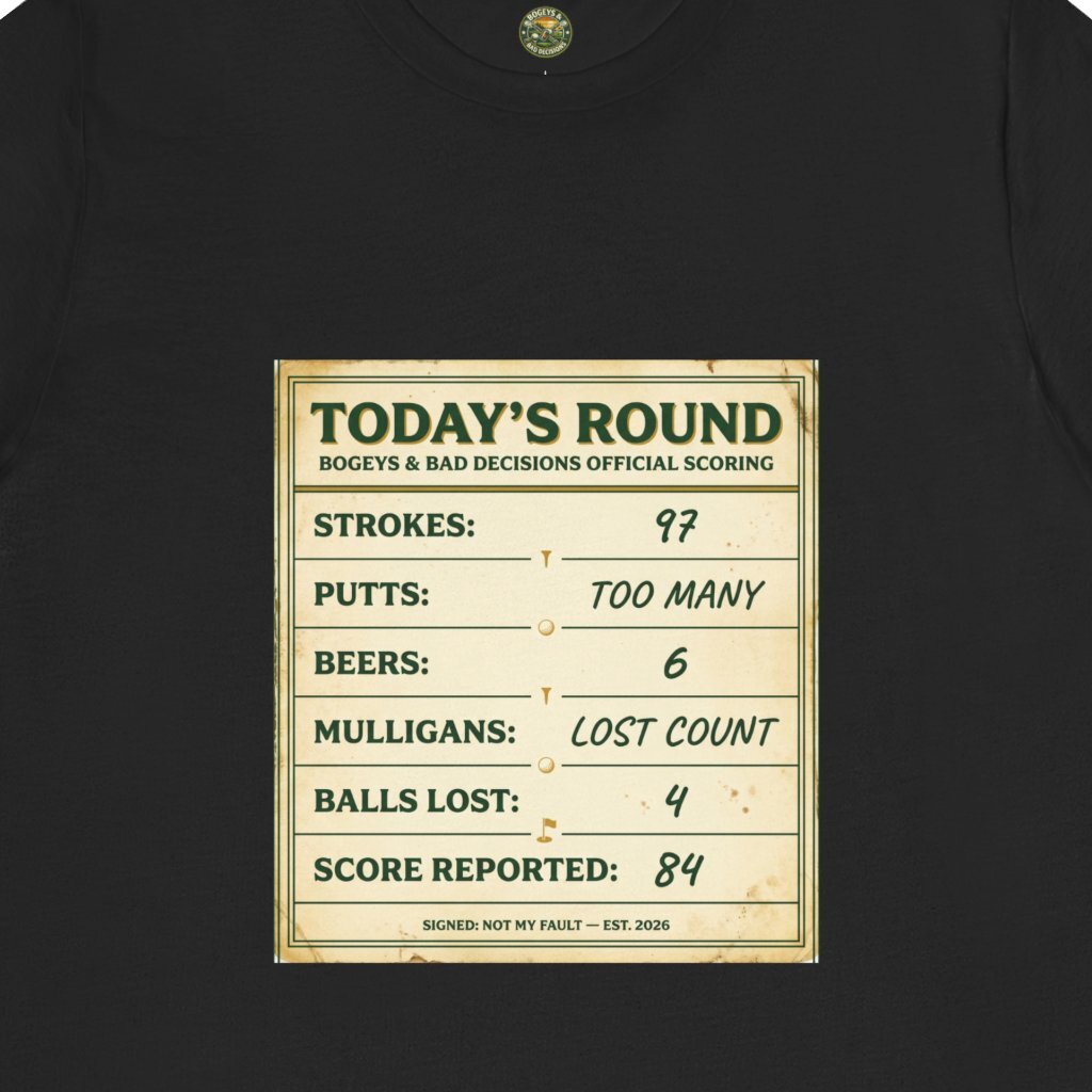 Today's Round Tee — Vintage Faux Scorecard