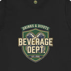 D&D Beverage Department Tee — Crossed Beer Cans Crest