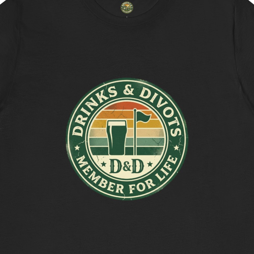 Drinks & Divots Member For Life Tee — Sunset Badge