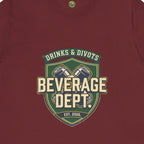 D&D Beverage Department Tee — Crossed Beer Cans Crest