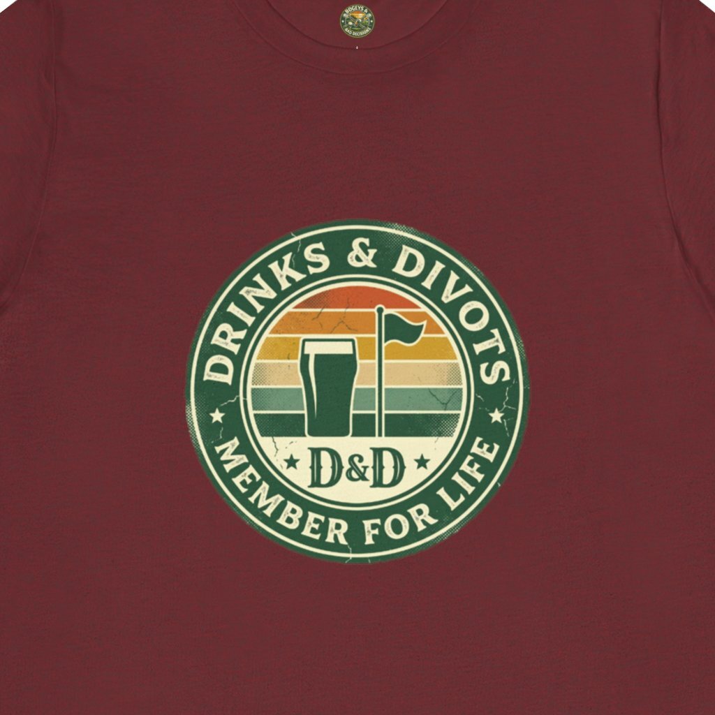 Drinks & Divots Member For Life Tee — Sunset Badge
