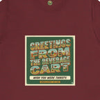 Greetings From The Beverage Cart — Vintage Postcard Tee